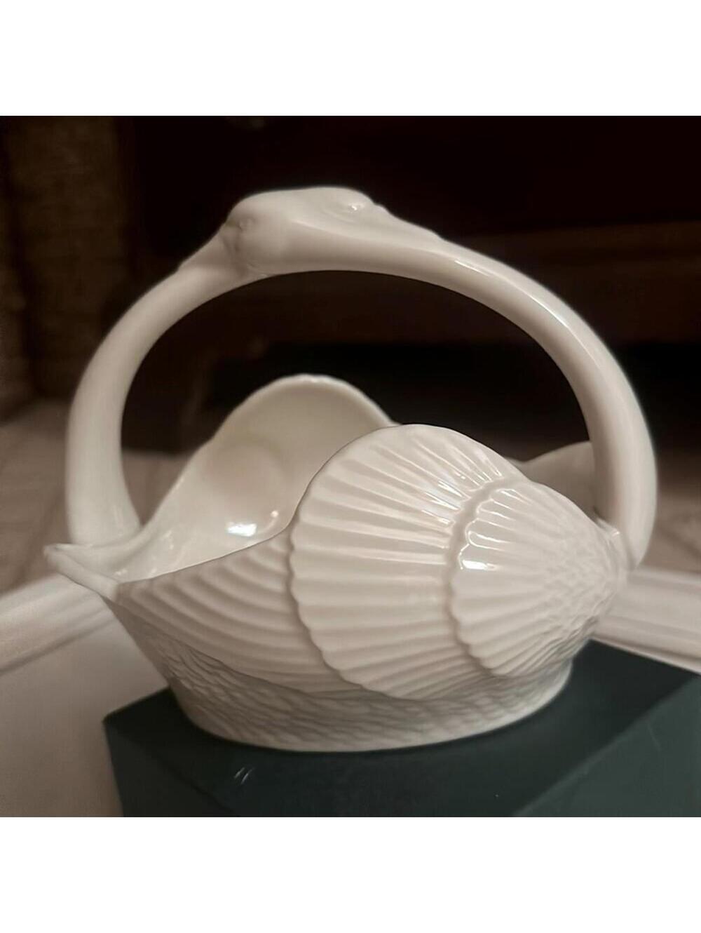 Vintage Lenox Legacy Edition Double swan basket bowl